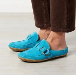 Quoddy blue Leather Ring Mule moccasins. size 10.5B